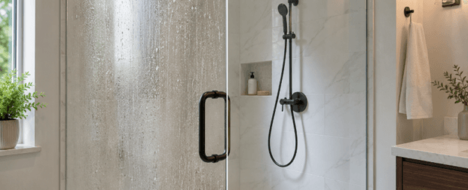 remove and prevent hard water stains from glass shower doors